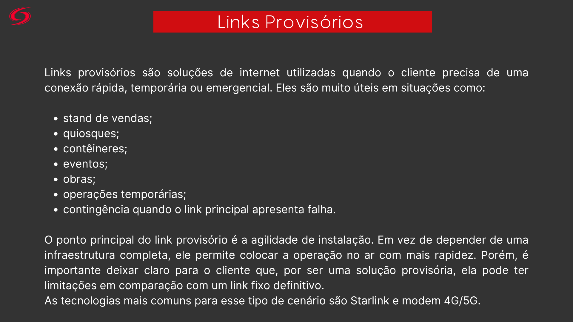 Links provisórios